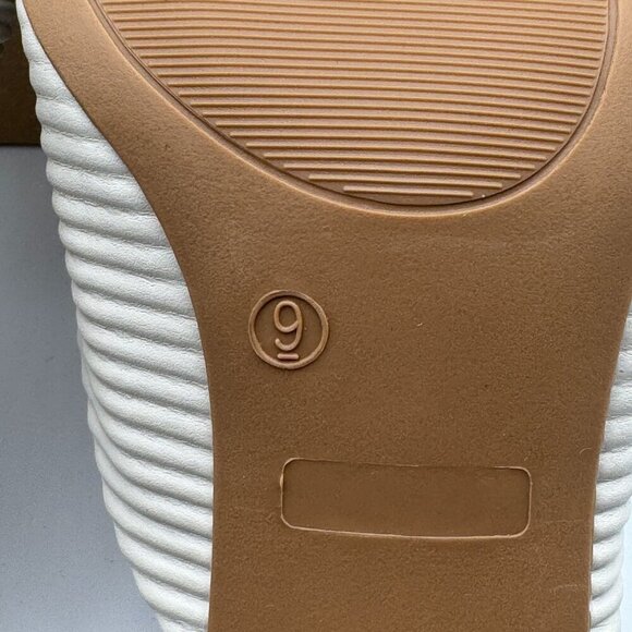 Tru Comfort Greer White Pleated High Heel Mules Square Toe Slip In Sandals 9 - Picture 6 of 9